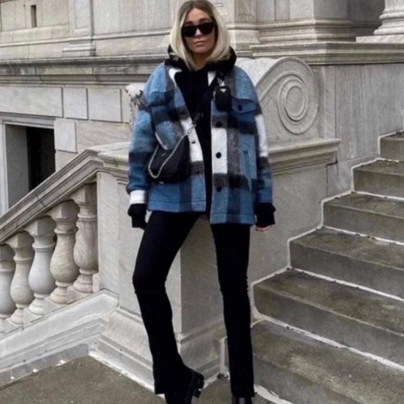 NWT ZARA Blogger Fav. Plaid Overshirt - Picture 5 of 9